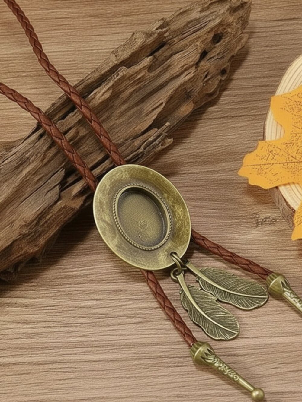 Cowboy Hat Vintage Inspired Western Bolo Tie Texas Style Antique Bronze - Picture 6 of 6